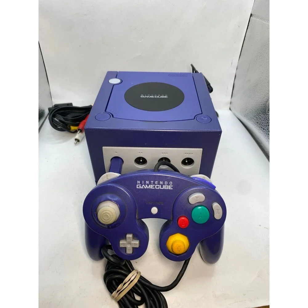 Nintendo GameCube Indigo Purple W OEM Controller DOL-001 Tested Authentic Retro